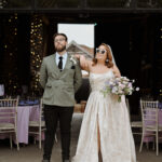 Mr and Mrs Budd with their alternative wedding at Essex venue Battleswick farm
