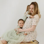 Family maternity session at the studio