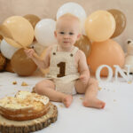 Beary first birthday in suffolk studio